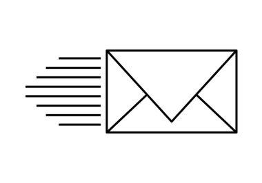 Hızla siyah harf zarfı simgesi