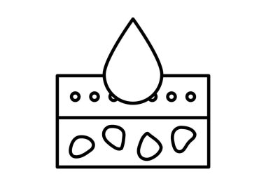 Siyah toprak simgesi, substrat ve su damlası ile.