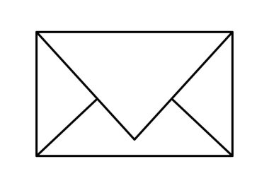 Siyah e- posta zarfı simgesi 