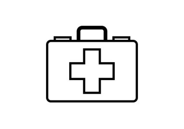 İlk yardım çantasının siyah simgesi