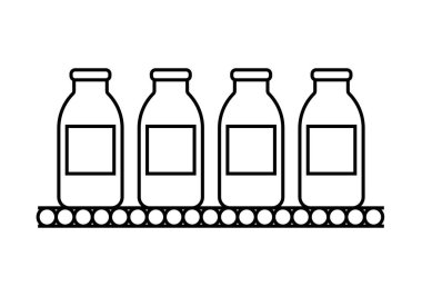 Şişe üretim hattının siyah simgesi