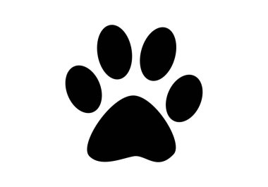 Köpek patisinin siyah silueti.