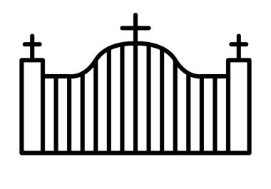 Çapraz mezarlık kapısının siyah simgesi