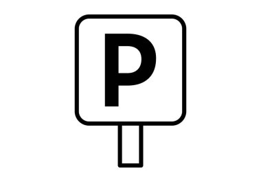 Beyaz arkaplanda siyah park simgesi