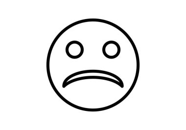 Siyah üzgün yüz simgesi simgesi