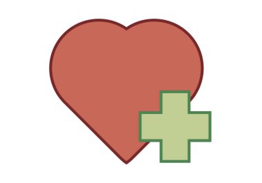 Kalbi iyileştirmek için yeşil haçlı bir kalp