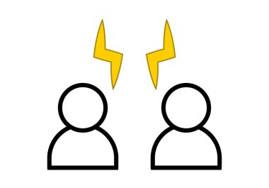 Öfkeyi temsil eden ışınlı siyah kullanıcı profili simgesi