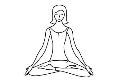 Yoga pozisyonunda oturan siyahi kadın simgesi