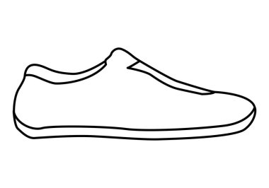 Beyaz arkaplanda spor ayakkabısının siyah simgesi