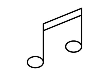 Beyaz arkaplanda siyah nota simgesi