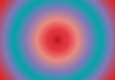 Mavi, cyan, turuncu ve kırmızı radyal gradyan