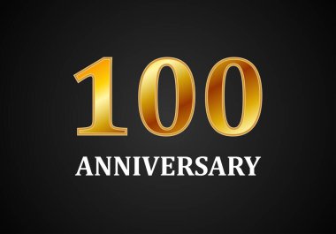Siyah arkaplanda altın harflerle 100 yıl ya da yüzyıl dönümü başlığı