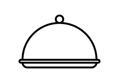 Tabağı olan siyah tepsi simgesi