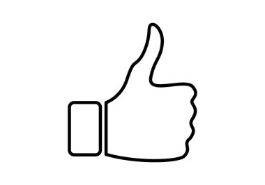 Siyah başparmaklar yukarı veya simge gibi