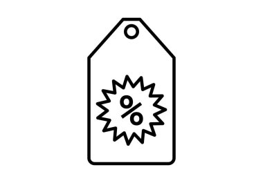 Yüzde satışı veya indirimi olan siyah fiyat simgesi