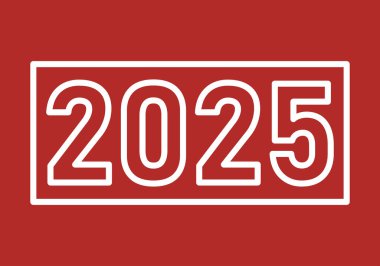 Beyaz çizgilerle 2025 yılının kırmızı tabelası