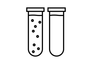 Virüslü test tüplerinin siyah simgesi