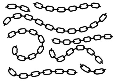 Eğri ve dairesel siyah zincir izleri.