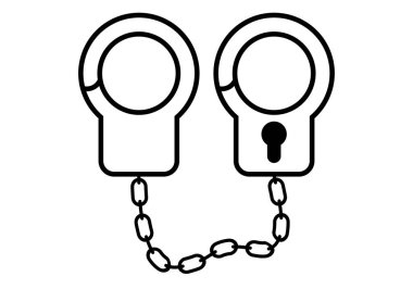 Kapalı kelepçe veya prangaların siyah simgesi