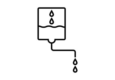 Hastane için siyah ilaç damlası ikonu