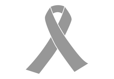 Beyaz arkaplanda gri yay veya kurdele