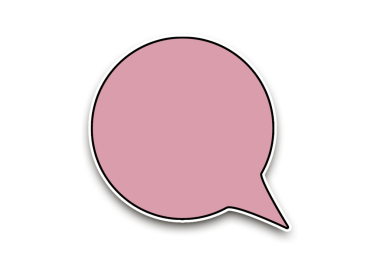 Siyah vuruşlu pembe konuşma kabarcığı etiketi