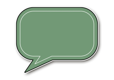 Siyah vuruşlu yeşil konuşma kabarcığı etiketi