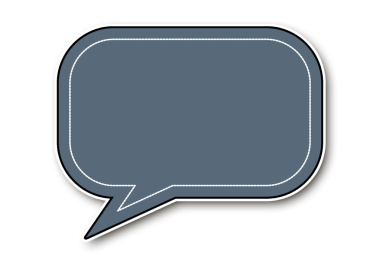 Siyah vuruşlu mavi konuşma kabarcığı etiketi