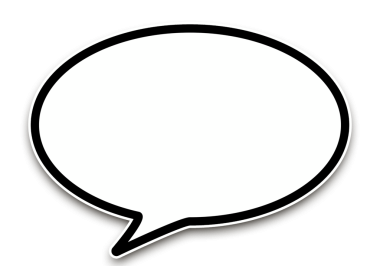 Siyah beyaz konuşma balonu çıkartması