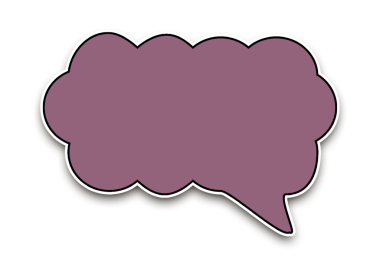 Çıkartma olarak mor konuşma balonu
