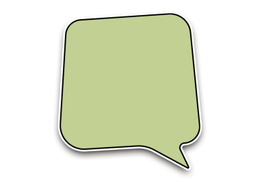 Yeşil kare eğimli konuşma balonu etiketi