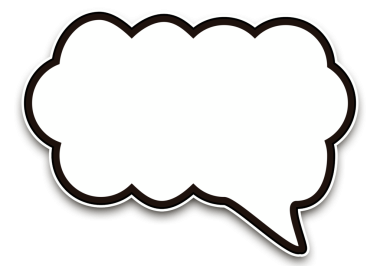 Siyah ve beyaz vuruşlu bulutlu konuşma balonu etiketi