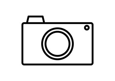 Beyaz arka planda siyah kamera simgesi