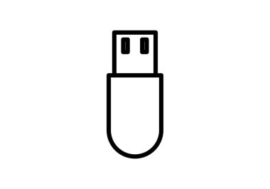 usb belleğinin siyah simgesi veya kalem sürücüsü