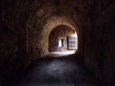 Tunnels of the Poza de la Sal Castle (Burgos) clipart