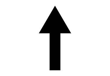 Beyaz arkaplanda siyah ok