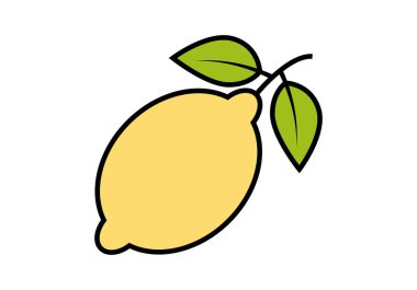 Yeşil yapraklı limon simgesi