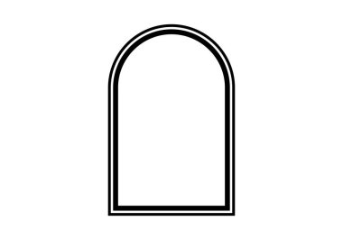 Kavisli yay içinde siyah çizgi çerçeve