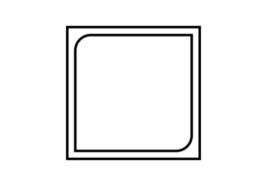 Siyah eğri çerçeveli siyah kare çerçeve simgesi