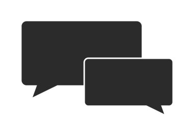 Konuşmayı temsil eden iki üstüste binen konuşma baloncuğunun siyah simgesi