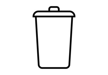 Beyaz arkaplanda siyah çöp kutusu simgesi
