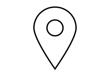 Beyaz arkaplanda siyah harita işaretleyici simgesi