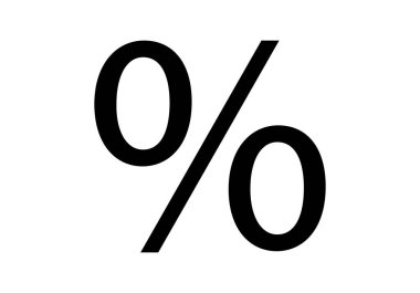 Siyah yüzde veya indirim simgesi