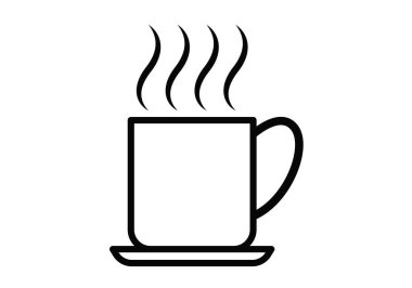 Beyaz arkaplanda koyu sıcak kahve simgesi