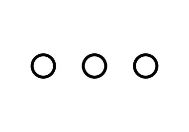 Beyaz arkaplanda üç elips siyah simge