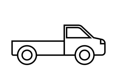 Beyaz arkaplanda siyah pikap simgesi