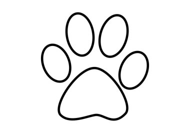 Vuruşlu siyah hayvan ayak izi simgesi