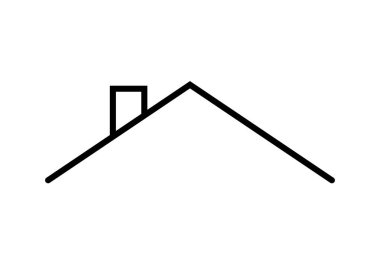 Bir evin çatısının siyah simgesi