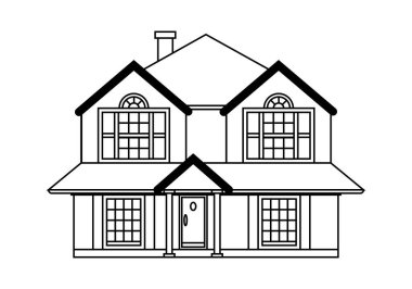 Beyaz arkaplanda siyah zarif ev simgesi