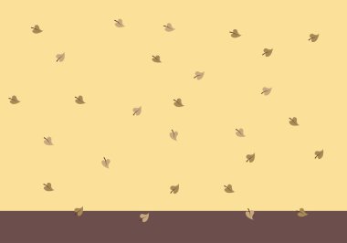 Kuru sonbahar yapraklarının arka planı yere düşüyor.